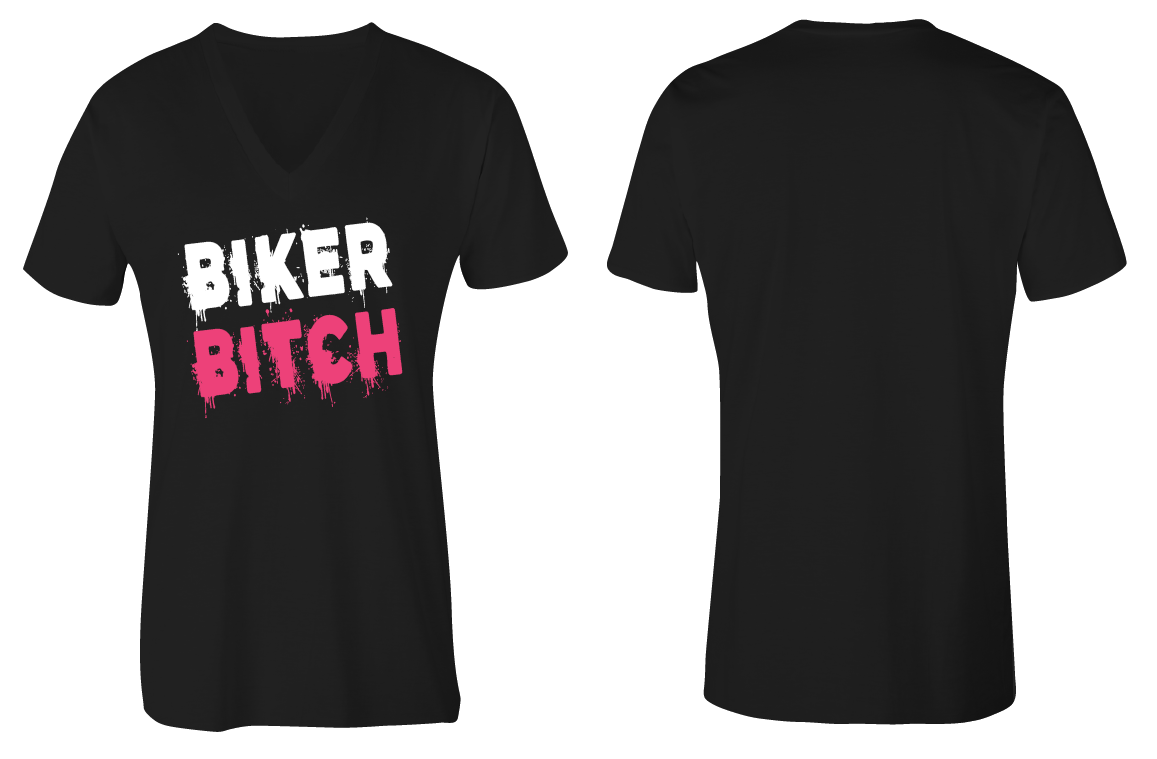 Biker Bitch Ladies V-Neck
